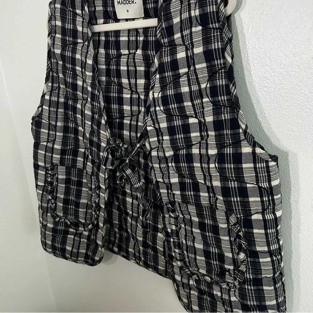 Damson Madder plaid quilted bow vest - Picture 4 of 9